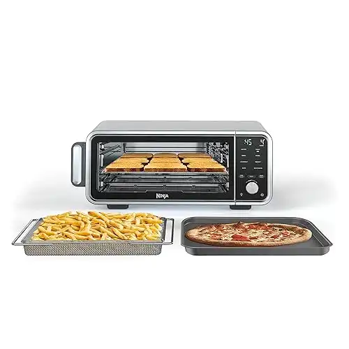 Ninja SP201 Digital Air Fry Pro Countertop 8-in-1 Oven with Extended Height, XL Capacity, Flip Up & Away Capability for Storage Space, with Air Fry Basket, Wire Rack & Crumb Tray, Silver